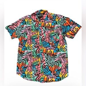 EMPYRE Multicolor Geometric Men's Button Down Shirt Medium